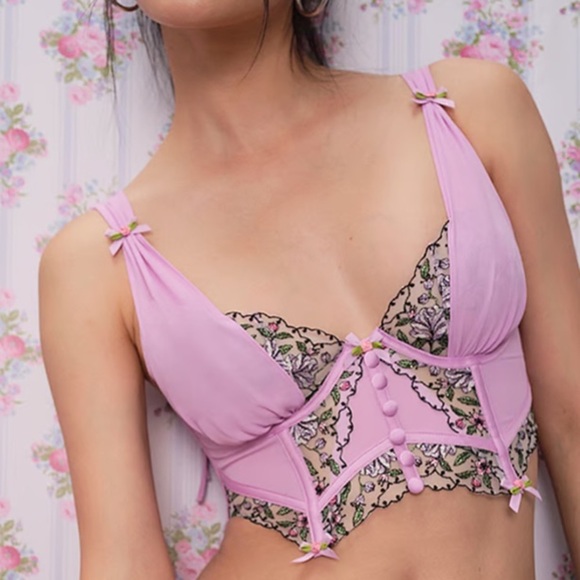 New!For Love and Lemons Lorelei Bustier Bra in Purple 3235